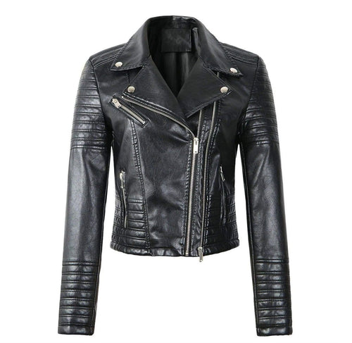 Giuliana | Schmale Damen-Bikerjacke mit Steppnähten und Reißverschluss - Urbaner Charakter