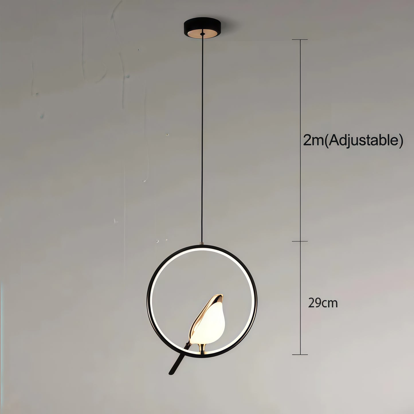 Decorative Suspension Lamp in Metal and Glass