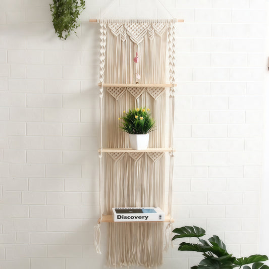 Floating Shelf in Macramé Wood