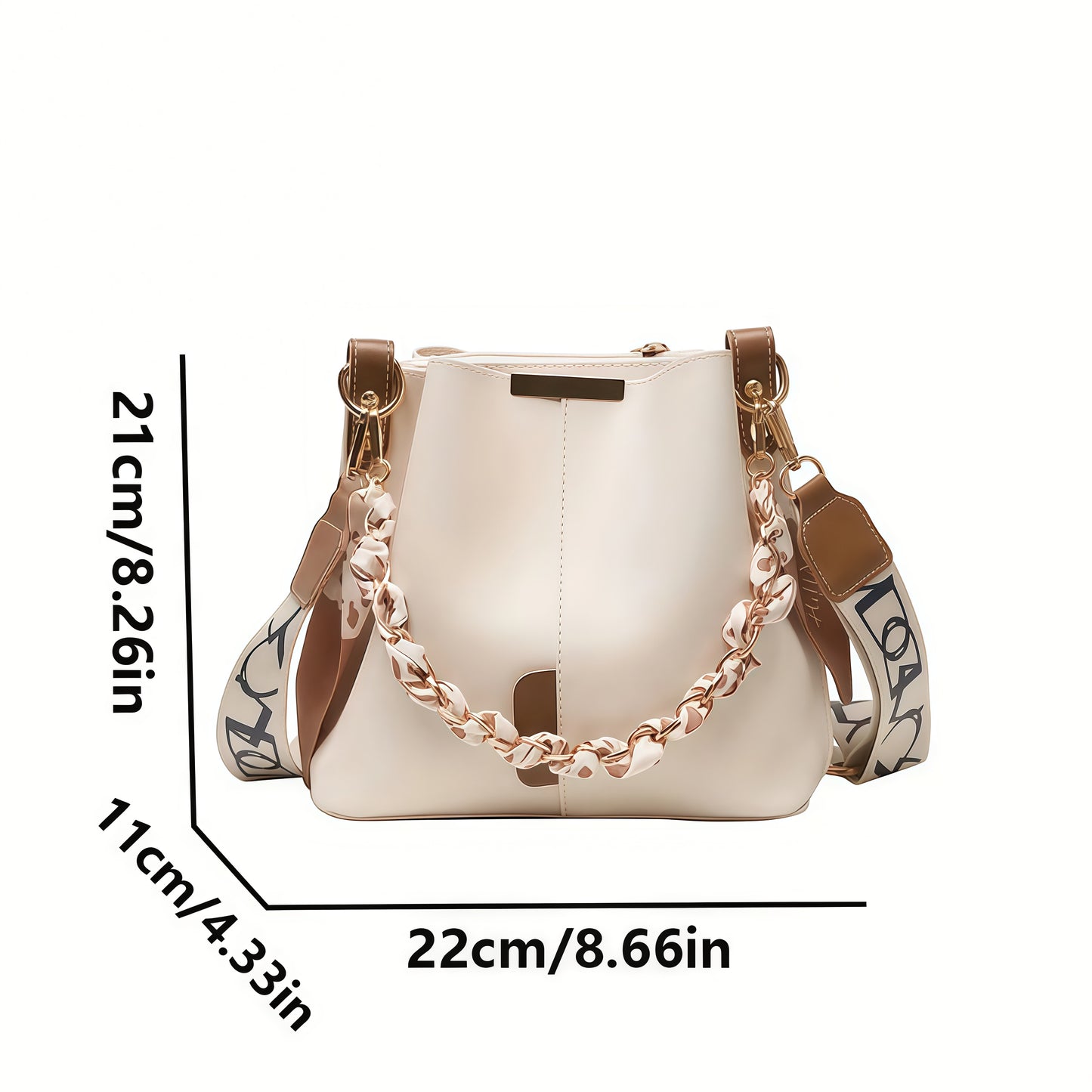 Women's Bucket Bag with Chain Strap