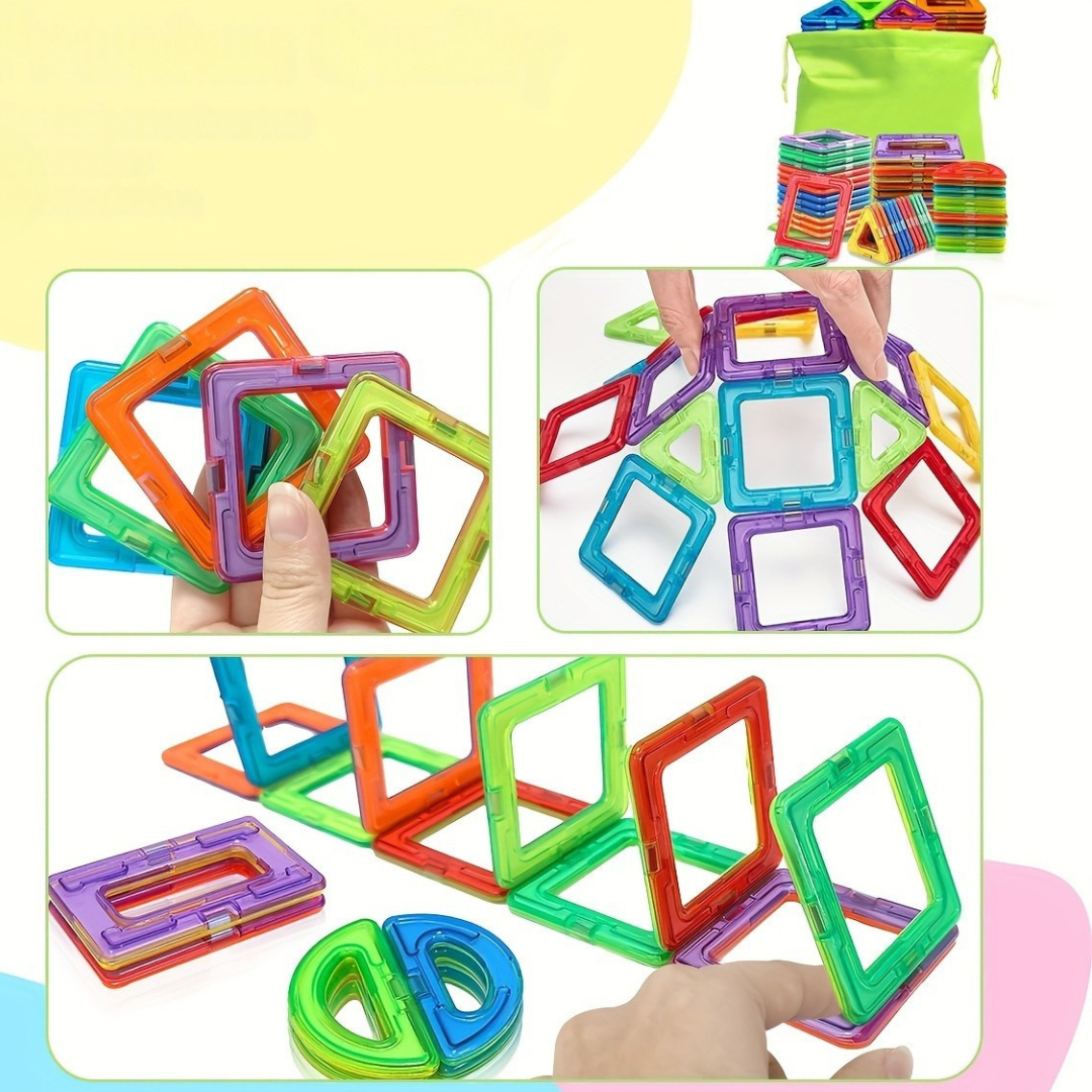 Blocchi Magnetici | Giochi Educativi per Bambini con Design Colorato Ð Sviluppo delle Abilità Motorie e Creatività 4
