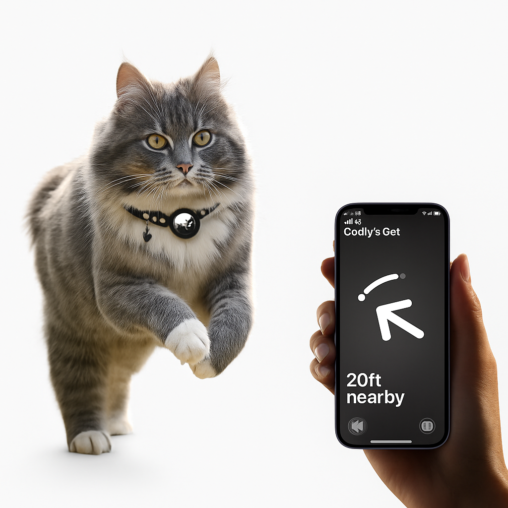 Collare GPS Gatto con Chiusura a Sgancio Rapido e Design Riflettente | Sicurezza e Visibilità Notturna per il Tuo Felino