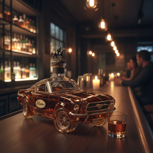 Decanter per Whisky a Forma di Mustang | Design Unico in Vetro per Eleganza e Stile 1