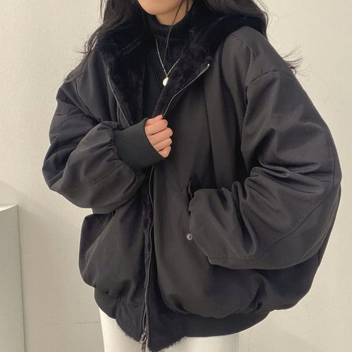 Francesca | Women's Oversized Bomber Jacket with Hood and Utility Pockets - Urban Style