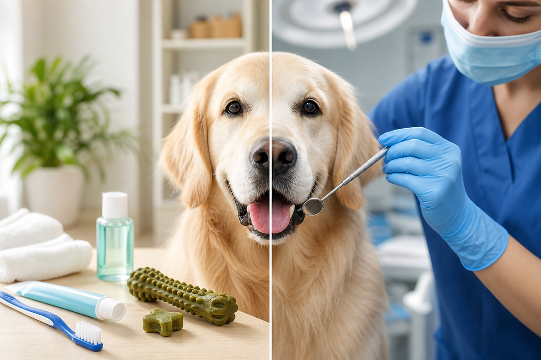 Tartar removal for dogs compared: at-home methods versus vet care