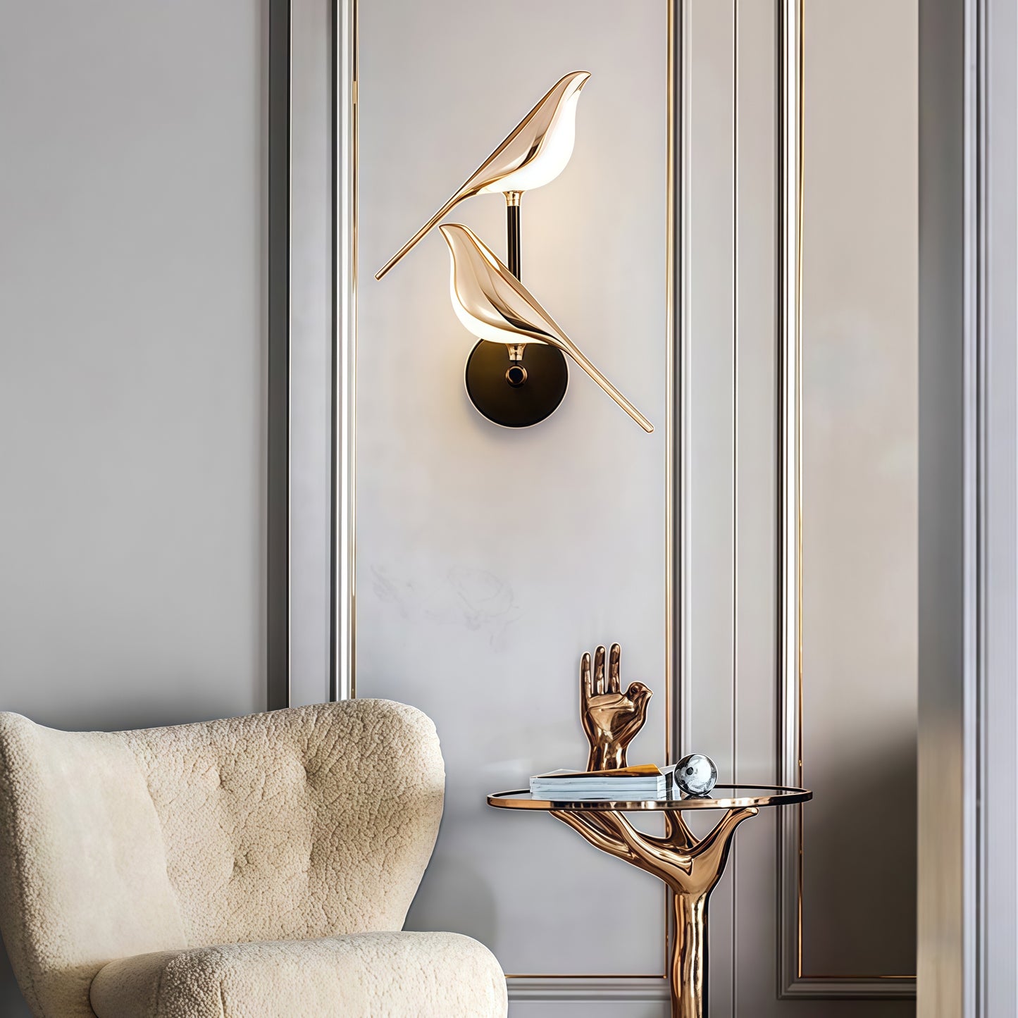 Adjustable LED Wall Light with Remote Control for Indoor Use