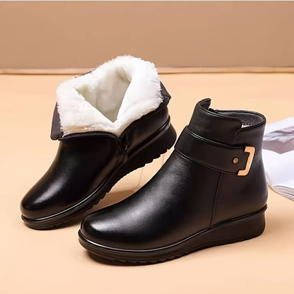 Nadia | Damenstiefeletten mit weichem Futter und niedrigem Keilabsatz - Wärme für jeden Tag