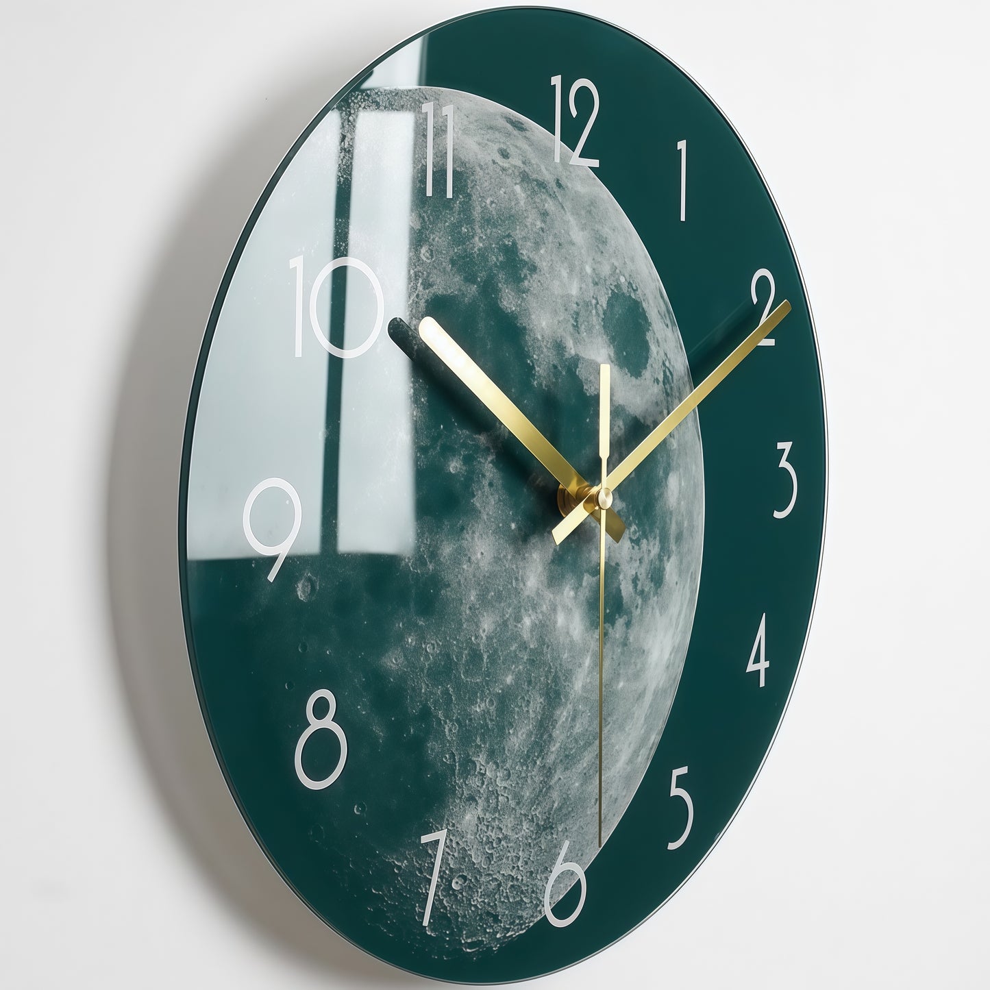 Glass Wall Clock with Golden Hands