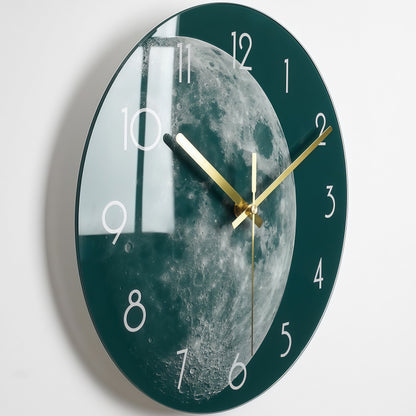 Glass Wall Clock with Golden Hands