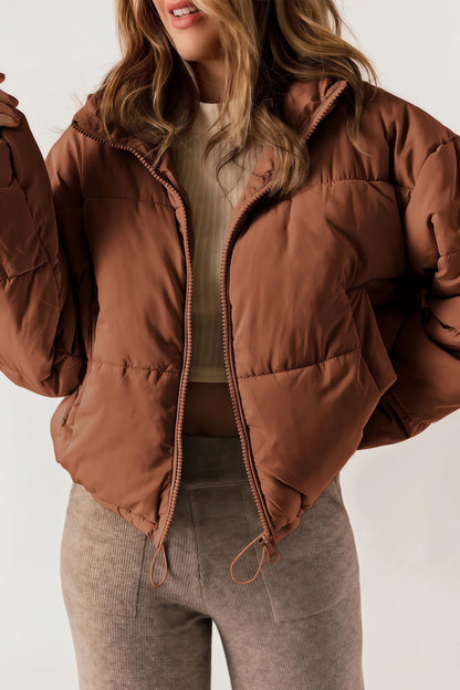 Long Women's Down Jacket with Warm Padding