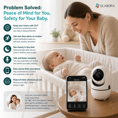 360° HD Wi-Fi Surveillance Camera with Night Vision and Two-Way Audio for Total Security