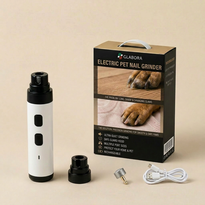 Glabora Kit Toelettatura Cani Professionale 4-in-1 | Tagliaunghie Elettrico, Spazzola Slanatore, Spazzola Bagno in Silicone e Asciugamano Microfibra