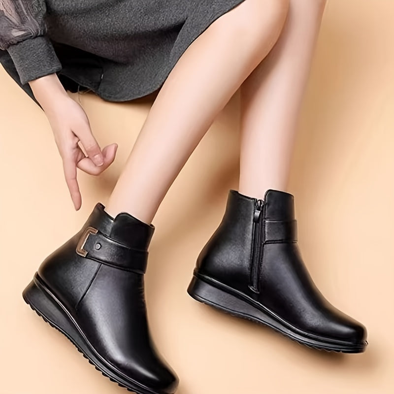 Nadia | Damenstiefeletten mit weichem Futter und niedrigem Keilabsatz - Wärme für jeden Tag