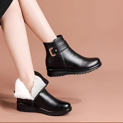 Nadia | Damenstiefeletten mit weichem Futter und niedrigem Keilabsatz - Wärme für jeden Tag