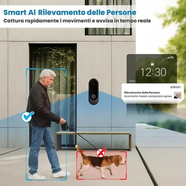 Smart Video Doorbell | Wireless HD with Motion Detection | Two-Way Communication for Home Security
