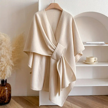 Ginevra | Women's Belted Poncho Coat - Soft, Wraparound Fit