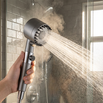 Pommeau de douche anticalcaire | Pommeau haute pression avec débit puissant | Installation facile pour des douches rafraîchissantes