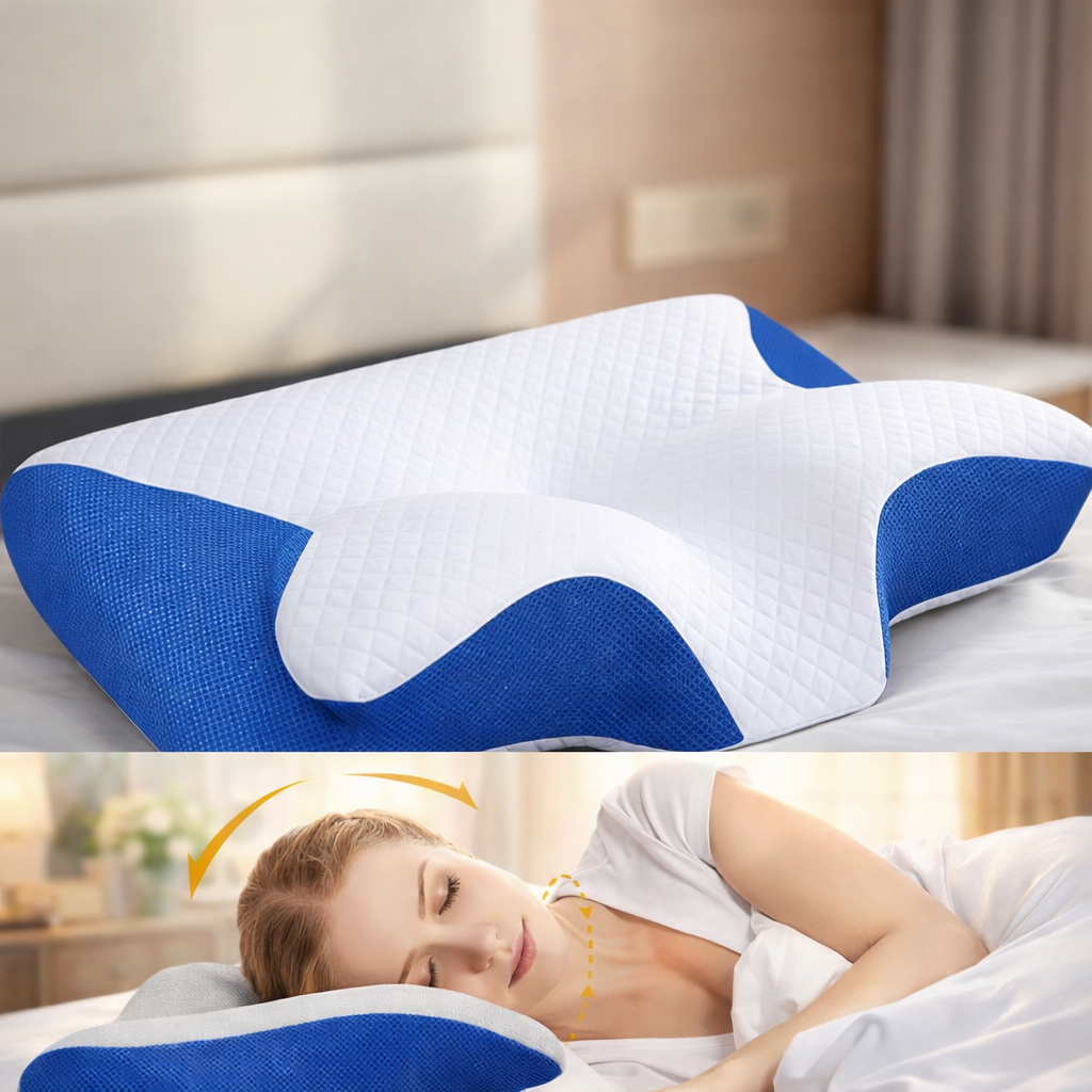Cuscino Cervicale Ergonomico | Cuscino Memory per Alleviare il Dolore al Collo | Supporto Ottimale per Sonno Ristoratore