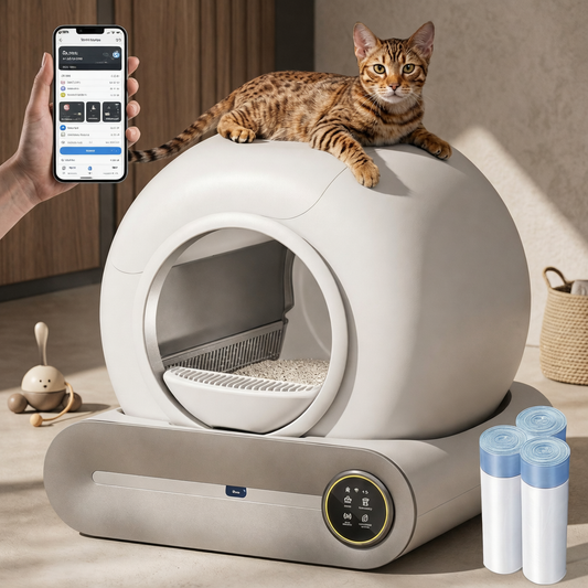 Lettiera Gatto Autopulente | Robot da 65 Litri con Filtro Antiodore | Manutenzione Facile per un Ambiente Igienico