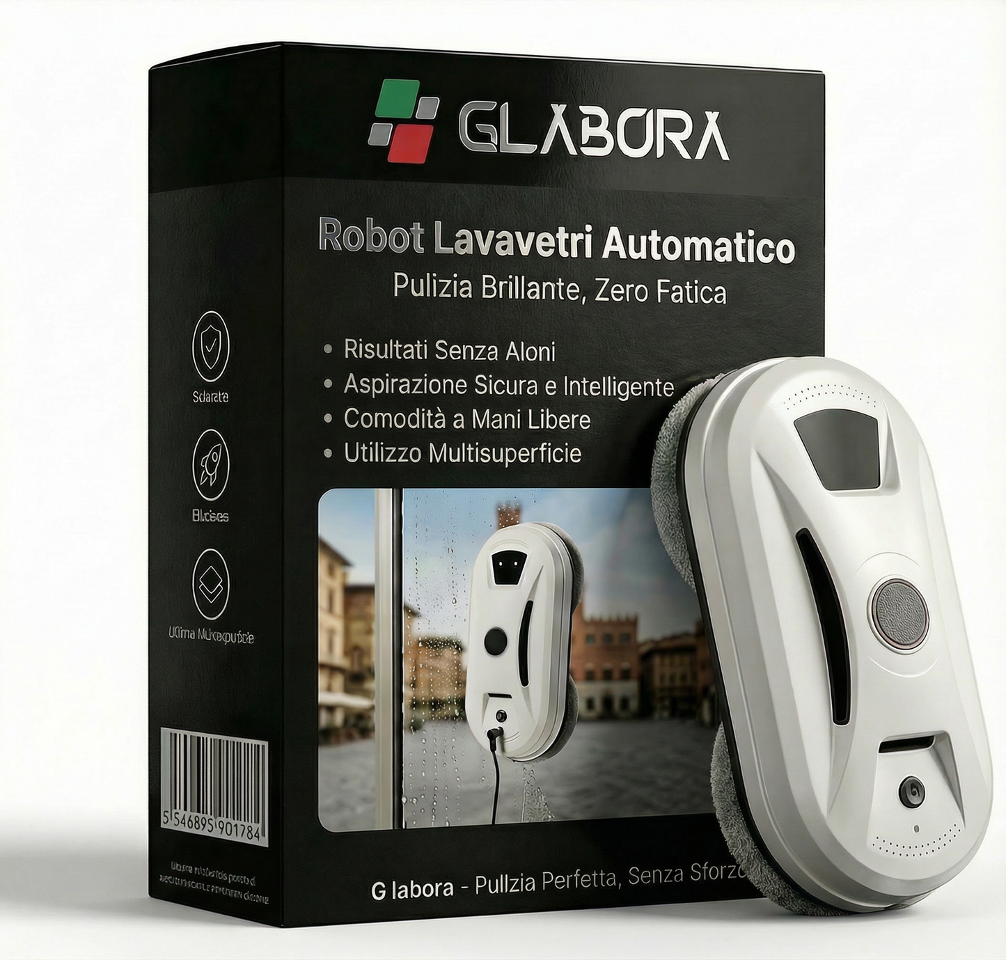Automatic Window Cleaning Robot with Safe Suction | Streak-Free Results for Perfect Glass
