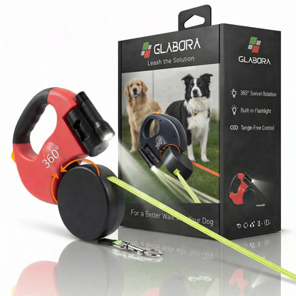Multifunctional Double Dog Leash with Built-in Flashlight - Independent Control for Safe Walks