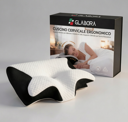 Cuscino Cervicale Ergonomico | Cuscino Memory per Alleviare il Dolore al Collo | Supporto Ottimale per Sonno Ristoratore