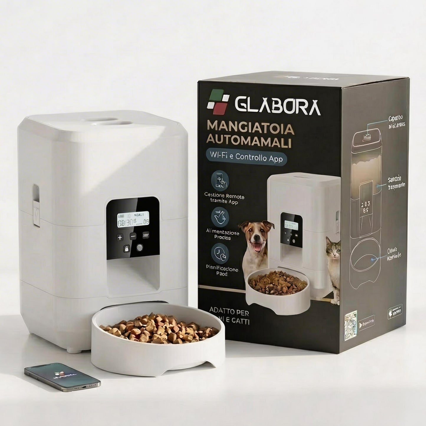 Automatic Pet Feeder | Wi-Fi and App Control - Precise Feeding for Dogs and Cats