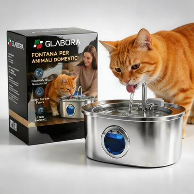 Fontaine pour chats | Fontaine en acier inoxydable au design innovant | Grande capacité pour une hydratation saine