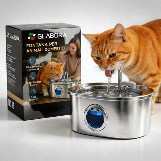 Fontana per Gatti | Fontanella in Acciaio Inossidabile con Design Innovativo | Grande Capacità per Idratazione Sana