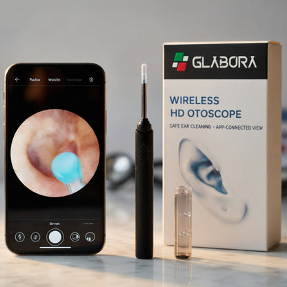 Digital WiFi Otoscope for Ear Cleaning, 1080P Camera with 6 LEDs, Waterproof IP67 Earwax Removal Kit for iPhone, Android, and Kids