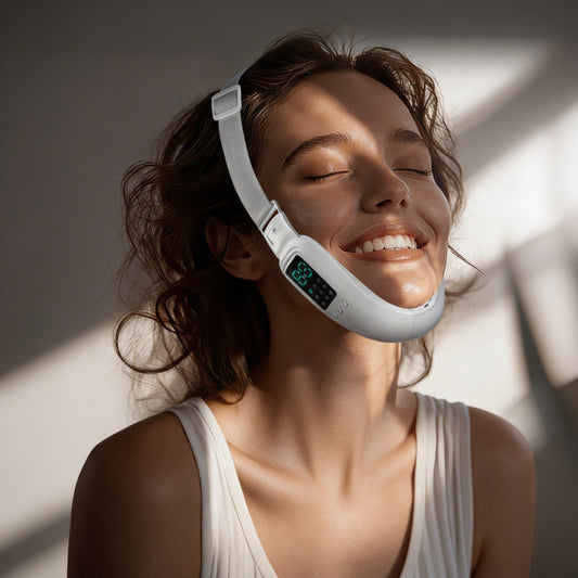 Dispositivo Scolpente per il Viso | Tecnologia EMS con 8 Modalità e 15 Livelli di Intensità per Definizione della Mascella