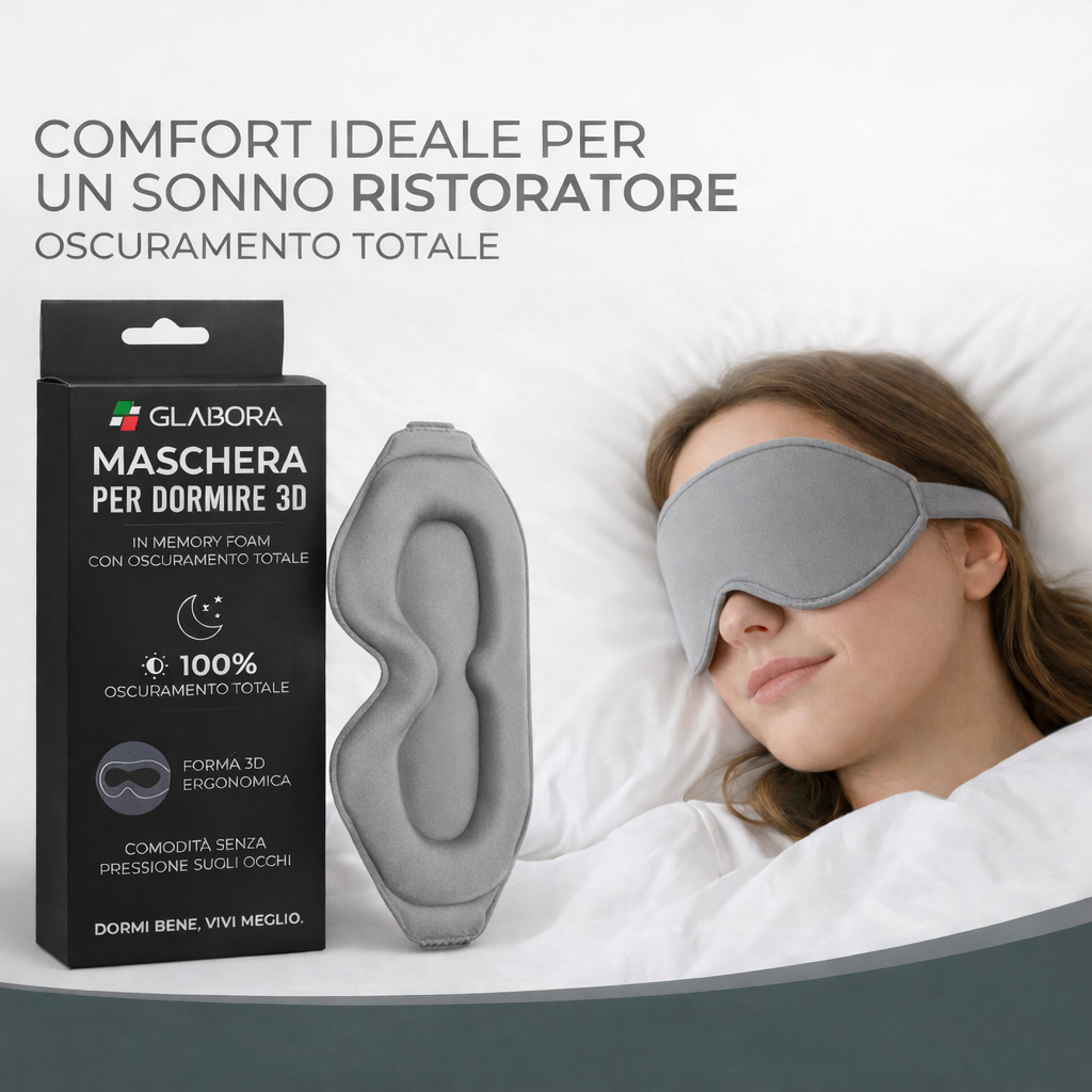 3D Memory Foam Sleep Mask with Total Blackout | Ideal Comfort for Restful Sleep