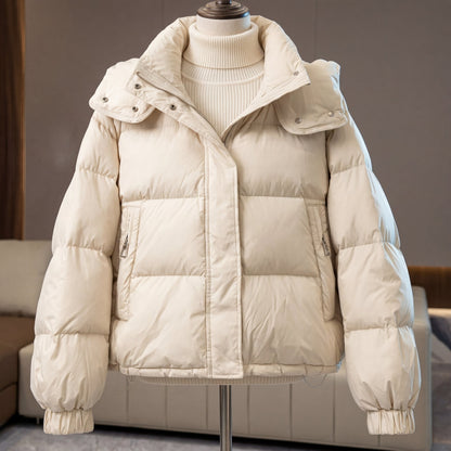 Elvira | Cropped oversized women's quilted jacket with high collar - Structured comfort