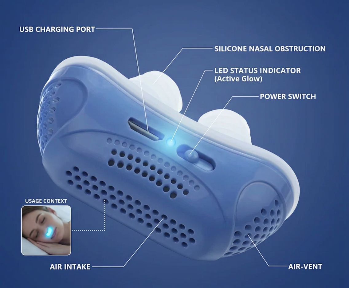 Micro CPAP | Macchina per Apnea Notturna Portatile e Silenziosa con Auricolari Ergonomici | Soluzione Compatta per un Sonno Ristoratore