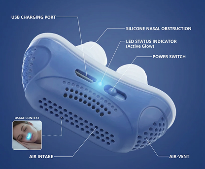 Micro CPAP | Macchina per Apnea Notturna Portatile e Silenziosa con Auricolari Ergonomici | Soluzione Compatta per un Sonno Ristoratore