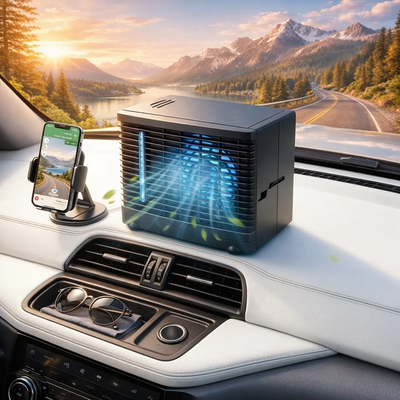 Raffrescatore D'Aria Portatile per Auto con Funzionamento Silenzioso | Ideale per Viaggi Estivi e Comfort Ottimale