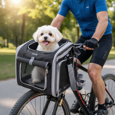 Cesto per Bicicletta per Animali Domestici | Design Espandibile con Rete per Massimo Comfort e Sicurezza