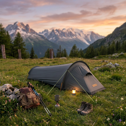 Ultralight Camping Tent | Waterproof Single-Person Tent with Optimal Ventilation for Outdoor Adventures