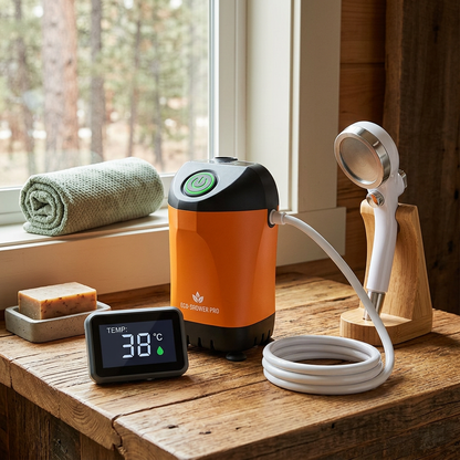 Portable Camping Shower | Camping Shower with Smart Display and Powerful Battery for Outdoor Adventures