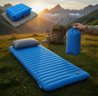 Extra Thick Camping Mat | 4-Inch Self-Inflating Pad for Comfort and Versatility