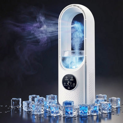 Rafraîchisseur d'air portable 3-en-1 avec humidificateur et moteur silencieux | Confort optimal au bureau et pendant la nuit