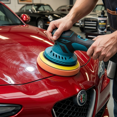Polisseuse pour carrosserie | Polisseuse orbitale sans fil avec 6 vitesses réglables | Idéale pour éliminer les rayures et obtenir une finition professionnelle