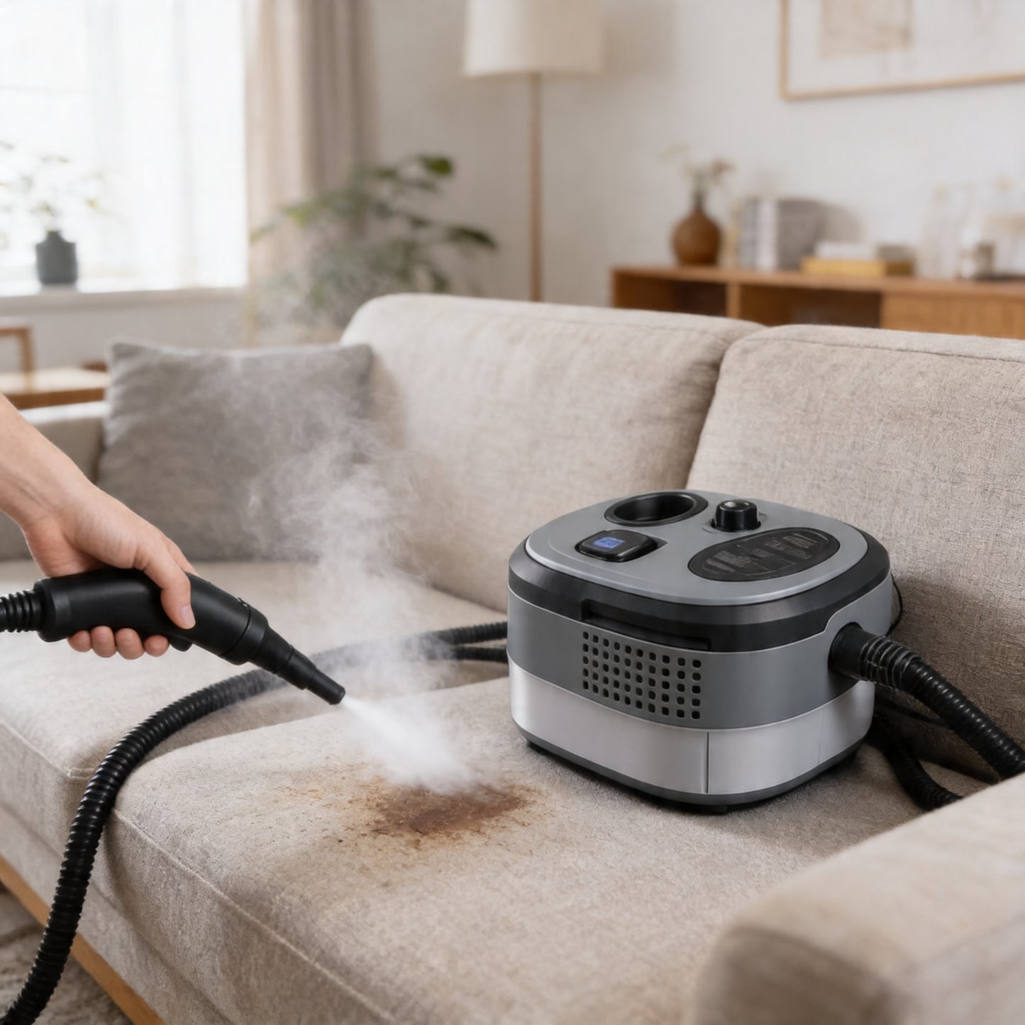 Portable Steam Cleaner | High-Pressure Cleaning Machine with Included Accessories | Ideal for Car and Kitchen