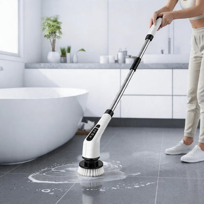 Spin Power Scrubber | Electric Brush with 7 Rotating Heads | Ergonomic Design for Easy and Fast Cleaning