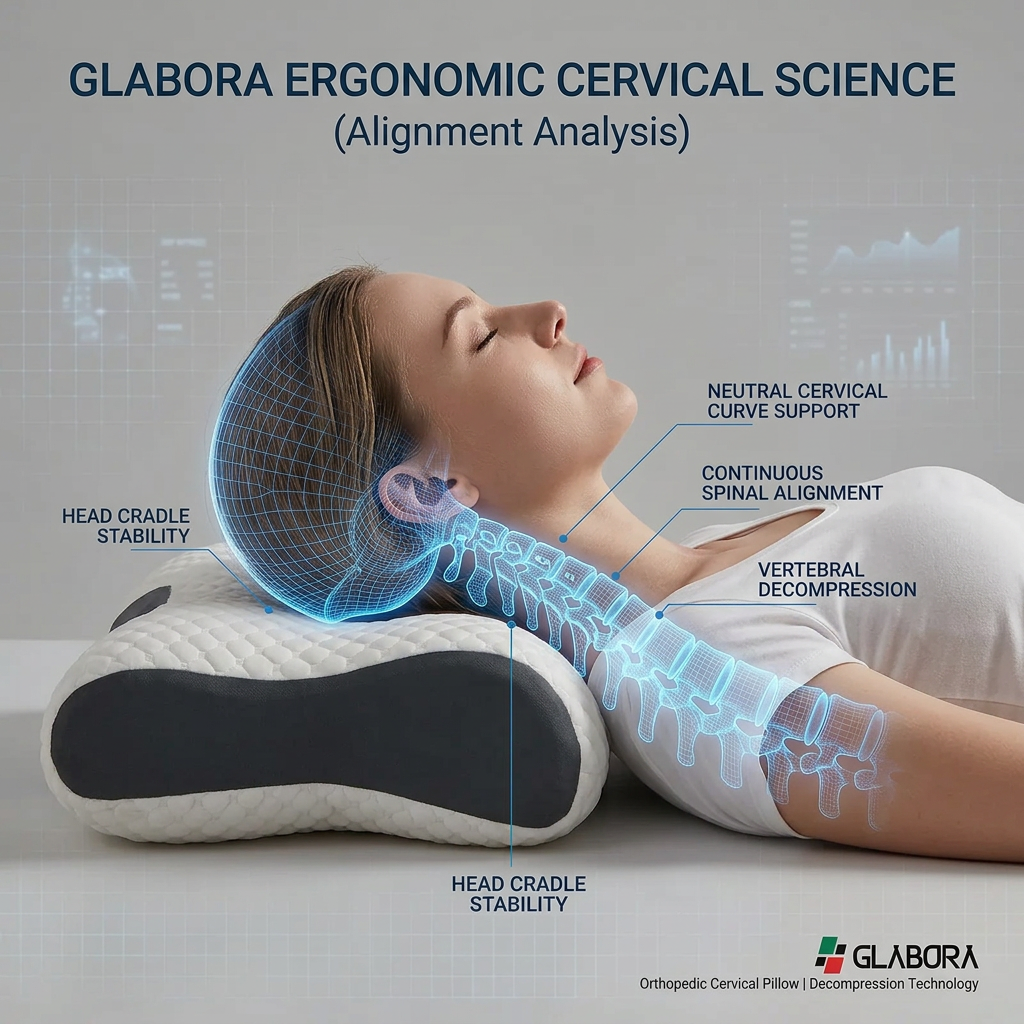 Cuscino Ortopedico Cervicale | Cuscino per la Cervicale con Funzione Massaggio | Supporto Ergonomico per un Riposo Ristoratore