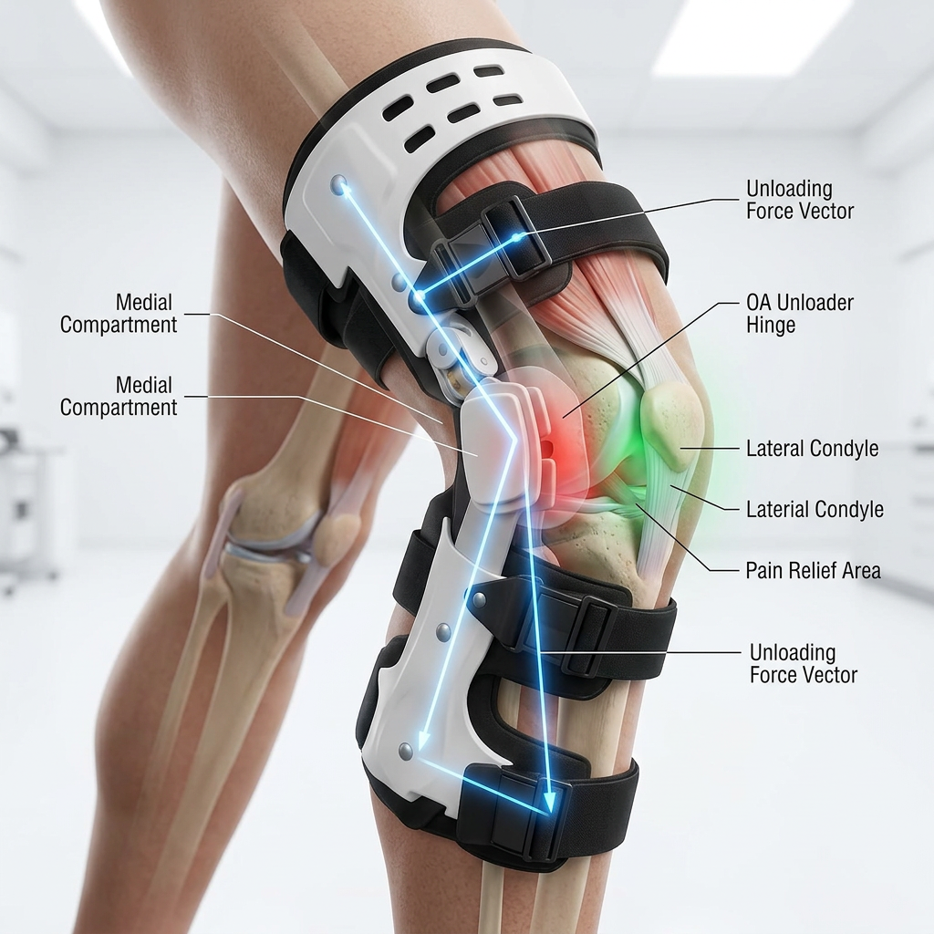 Knee Brace with Medial and Lateral Support | Ergonomic Stabilization to Relieve Osteoarthritis Pain