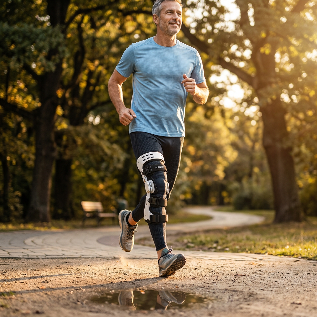 Knee Brace with Medial and Lateral Support | Ergonomic Stabilization to Relieve Osteoarthritis Pain