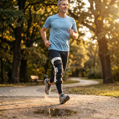 Knee Brace with Medial and Lateral Support | Ergonomic Stabilization to Relieve Osteoarthritis Pain