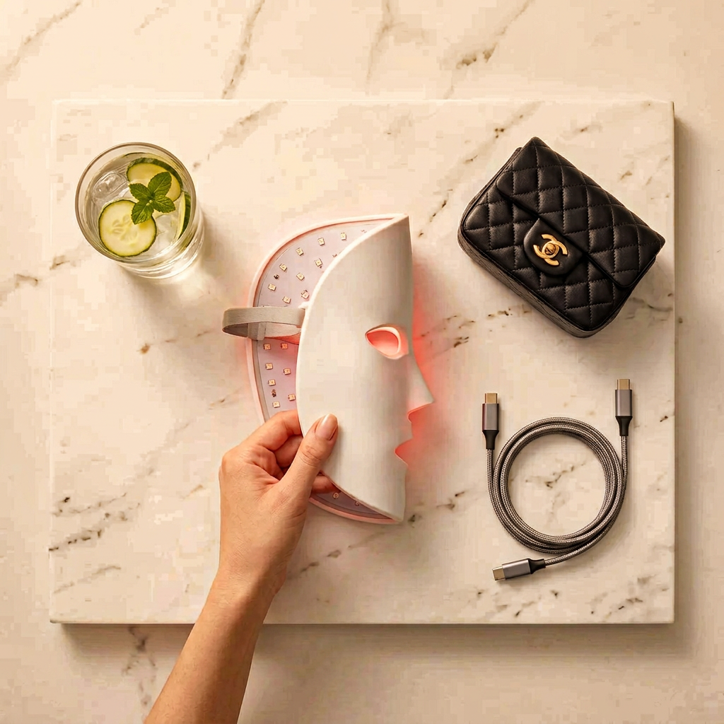 Maschera Viso LED | Terapia della Luce con Ringiovanimento e Collagene | Trattamento Anti-invecchiamento per Pelle Radiosa