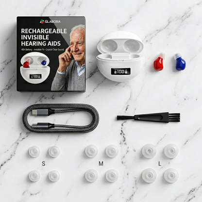 Rechargeable In-Ear Hearing Aids with Crystal Clear Sound | Invisible Design for Comfort and Discretion